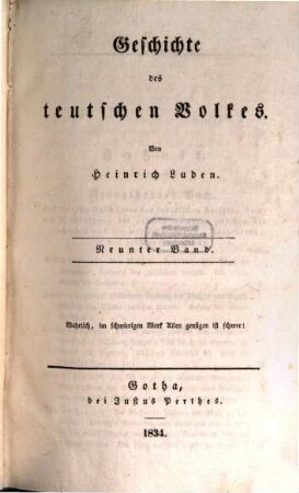 Geschichte des teutschen Volkes, 9