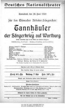 Tannhäuser und Der Sängerkrieg auf Wartburg