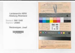 Entnazifizierung Josef Niederwipper , geb. 26.04.1902 (Postbeamter)