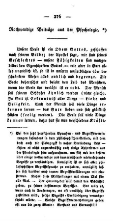Nothwendige Beiträge aus der Psychologie