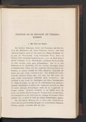 Denarfunde aus der sächsischen und fränkischen Kaiserzeit