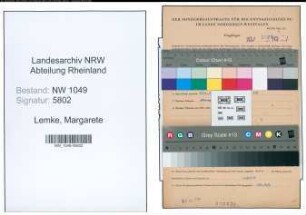 Entnazifizierung Margarete Lemke , geb. 11.03.1915 (Lehrerin)
