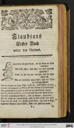 Claudians Erstes Buch wider den Rufinus
