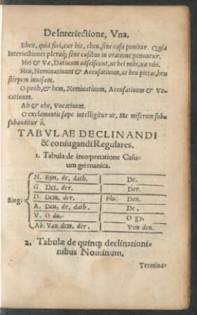 Tabulae Declinandi & coniugandi Regulares.