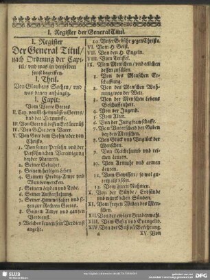 I. Register der GeneralTitul