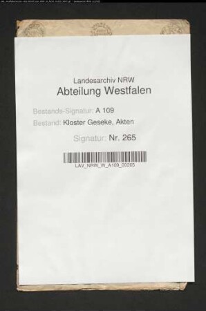 Meierbrief des Stifts Geseke für den Freiherrn v. Hörde zu Schwarzenraben betr. Deitersgut zu Störmede,