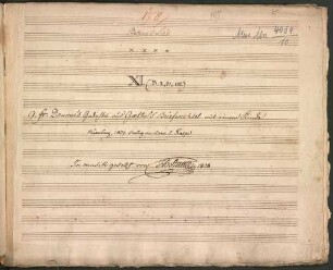 Bettinas Lied, V, pf, g-Moll - BSB Mus.ms. 4064#Beibd.10 : [title page:] Bettina's Lied // X X X X // XI (B. I, 31, 132.) // G. Fr. Daumer's Gedichte aus Goethe'S Briefwechsel mit einem Kinde // in Musik gesetzt von J:H: Stuntz mp 1838.