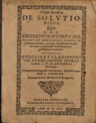 Theses iur. de solutionibus