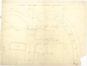 Littmann, Max; Bocksberg; Hofgut, Geländeaufnahmen, Wasserversorgung,Transformatorenhaus, Erweiterungsbauten u.Umbauten - Lageplan