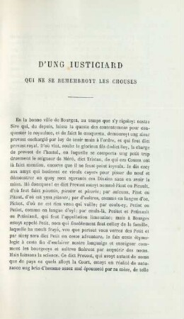 D'ung iusticiard qui ne se remembroyt les chouses