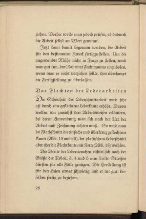 Das Flechten der Lederarbeiten