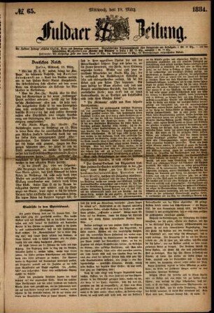 Ausgabe vom Mittwoch, den 19. März 1884.
