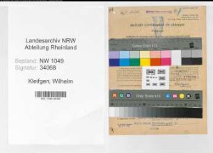 Entnazifizierung Wilhelm Kleifgen , geb. 03.07.1901 (Bankangestellter)