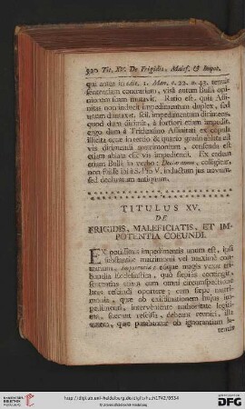 Titulus XV: De Frigidis, maleficiatis, et impotentia coeundi