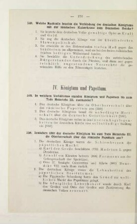 IV. Königtum und Papsttum