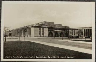 Leipzig. Tennishalle des Leipziger Sportklubs. Die größte Tennishalle Europas