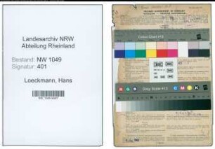 Entnazifizierung Hans Loeckmann , geb. 13.01.1902 (Kaufmaennischer Angestellter)