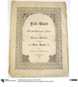 Hochzeitszeitung