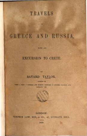 Travels in Greece and Russia