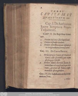Index Capitum Et Quaestionum Huius Enchiridii.