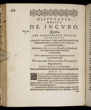 Disputatio Medica De Incubo.