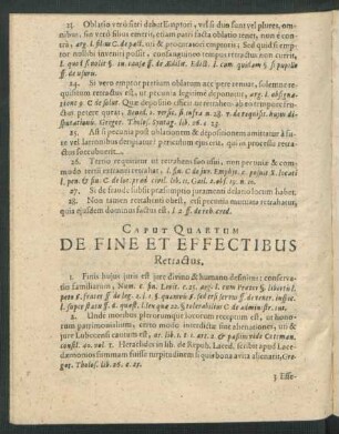 Caput Quartum. De Fine Et Effectibus Retractus.
