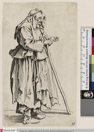 [Die Alte mit der geöffneten Hand; La Mendiante venant de recevoir la charité]
