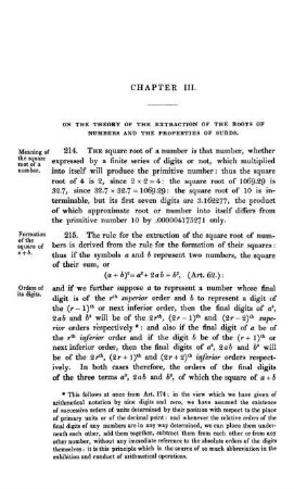 Chapter III. On the theory of the extraction of the roots of numbers, and the properties of surds.