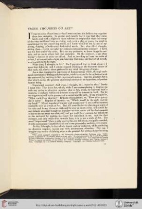 Vague Thoughts on Art [reprint from Fortnightly Review (London), February 1912; Atlantic Monthly, April 1912; The Inn of Tranquility by John Galsworthy, 1912]