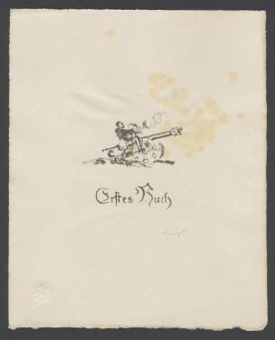 Cellini auf der Kanone sitzend. Vignette zum ersten Buch