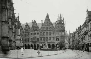 Münster, Prinzipalmarkt : Münster, Prinzipalmarkt mit Lambertus-Brunnen. Blick nach Westen