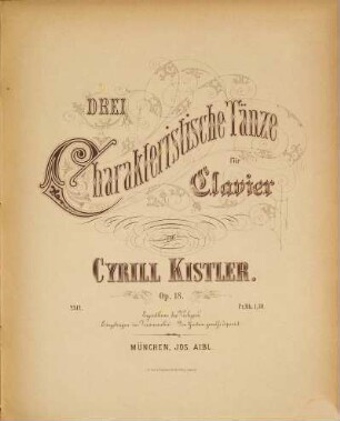 3 charakteristische Taenze : für Clavier ; op. 18