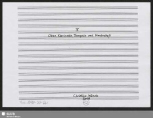 V Oboe, Klarinette, Trompete und Kontrabaß
