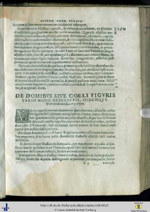 De Domibus sive coeli figuris vario modo descriptis…