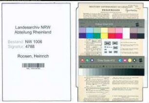Entnazifizierung Heinrich Roosen , geb. 00.00.0000 (Milchhaendler)