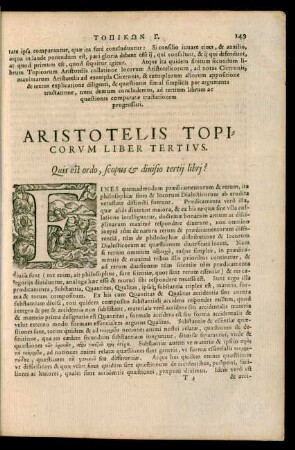 Aristotelis Topicorum Liber Tertius.