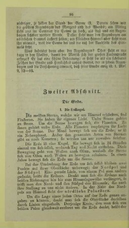 Zweiter Abschnitt. Die Erde