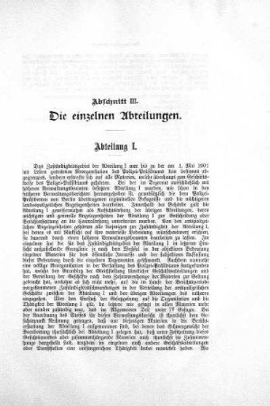 Abschnitt III. Die einzelnen Abteilungen