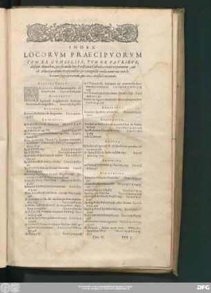 Index Locorum Praecipuorum Tum Ex Conciliis, Tum Ex Patribus, aliisque Autoribus, quae secundo hoc Panstratiae Catholicae tomo exponuntur, aut ab Adversariorum exceptionibus & corruptelis vindicantur: nec non librorum supposititiorum, qui νοθείας censurâ notantur.