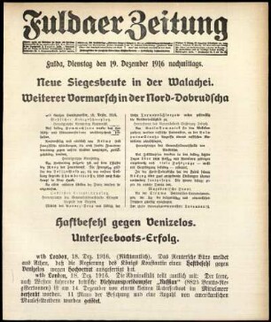 Ausgabe vom Dienstag, den 19. Dezember 1916.