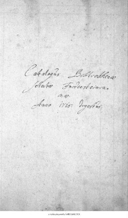 Katalog der Bibliotheca Selecta Friedenstein