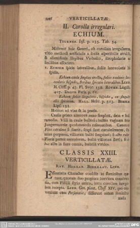 Classis XXIII. Verticillatae
