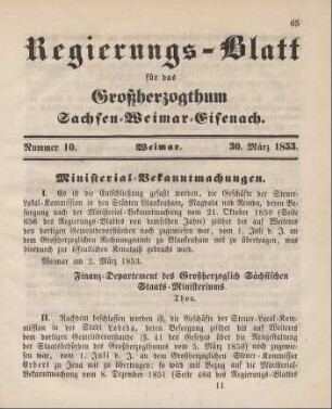 Nr. 10 : 30. März 1853