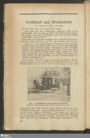 Großstadt und Straßenbahn