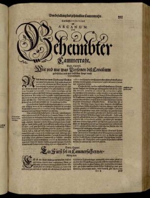 Das fünffte Concilium Ist Arcanum