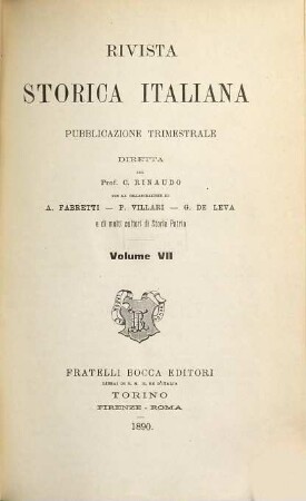 Rivista storica italiana. 7. 1890, [a]