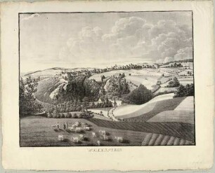 Die Stadt und die Burg (Schloss) Wolkenstein über der Zschopau im Erzgebirge von Süden