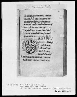 Psalterium - Hymnar (Benediktinerhandschrift) — Initiale D (eus reppulisti), Folio 82recto