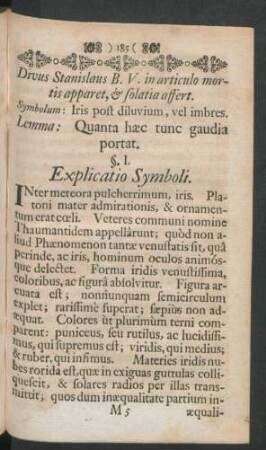 Divus Stanislaus B. V. in articulo mortis apparet, & solati affert