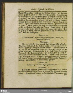 Quaestio 19. An Thuringi nomen non saepius fuit nomen viri?